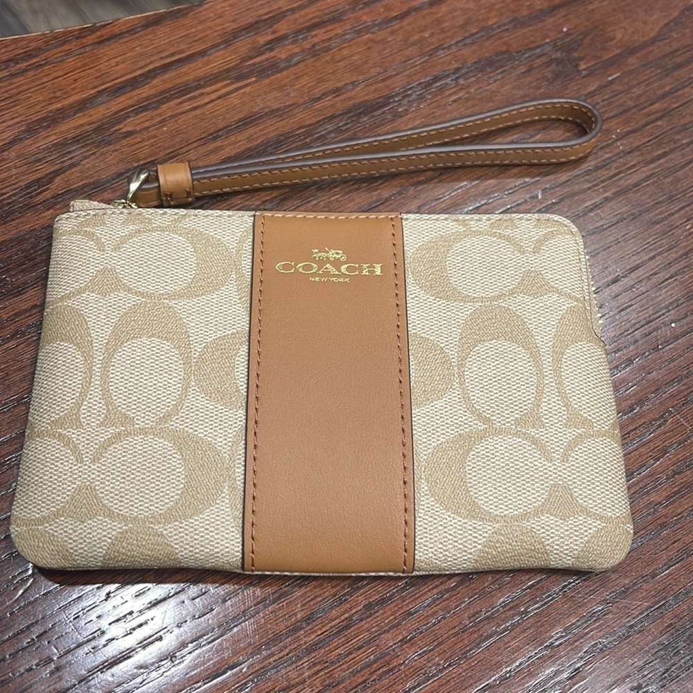 Coach corner zip wristlet